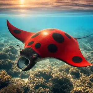 Ladybug + Manta ray